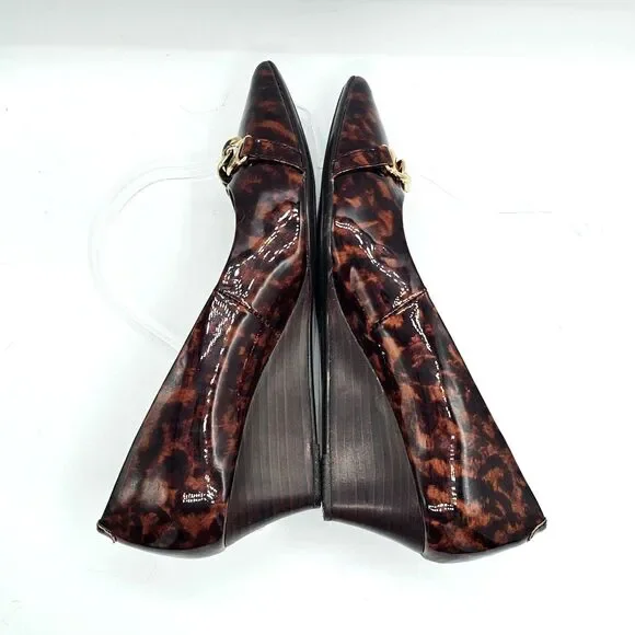 Sofft Tortoiseshell Print Pointed Toe Wedge Heel Size 7.5 - Picture 3 of 8